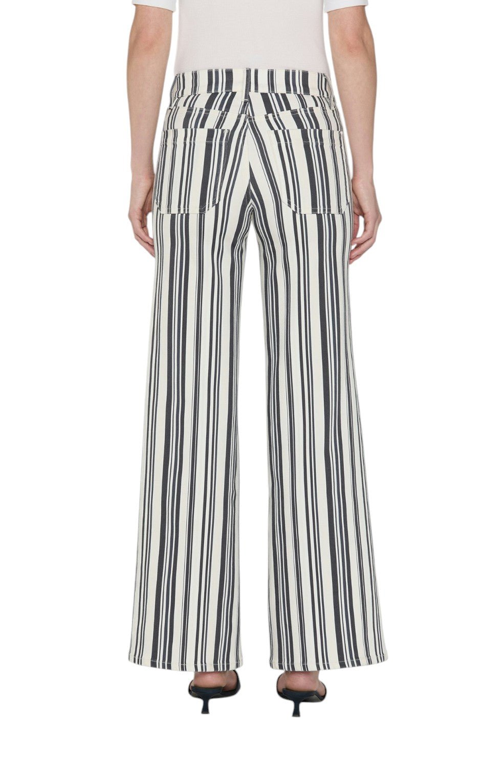 Le Slim Palazzo Modernist Pocket - Navy Stripe - Image 5